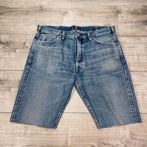 Men's Blue Denim Cutoff Shorts